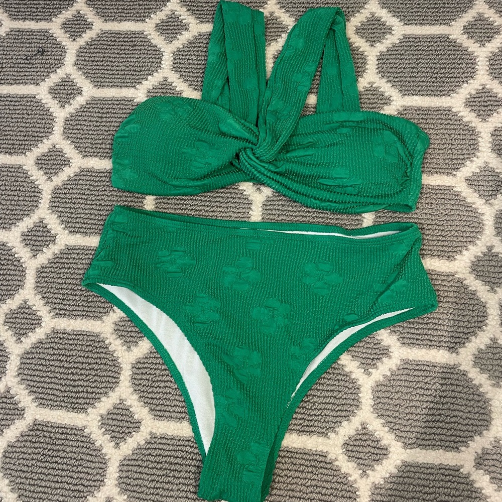 SHEIN green floral bikini